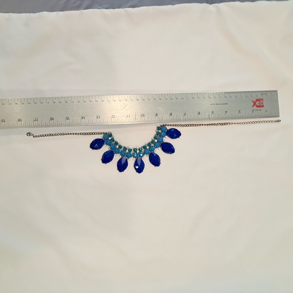 J. Crew Blue/Green and Gold Statement Necklace - Picture 2 of 5